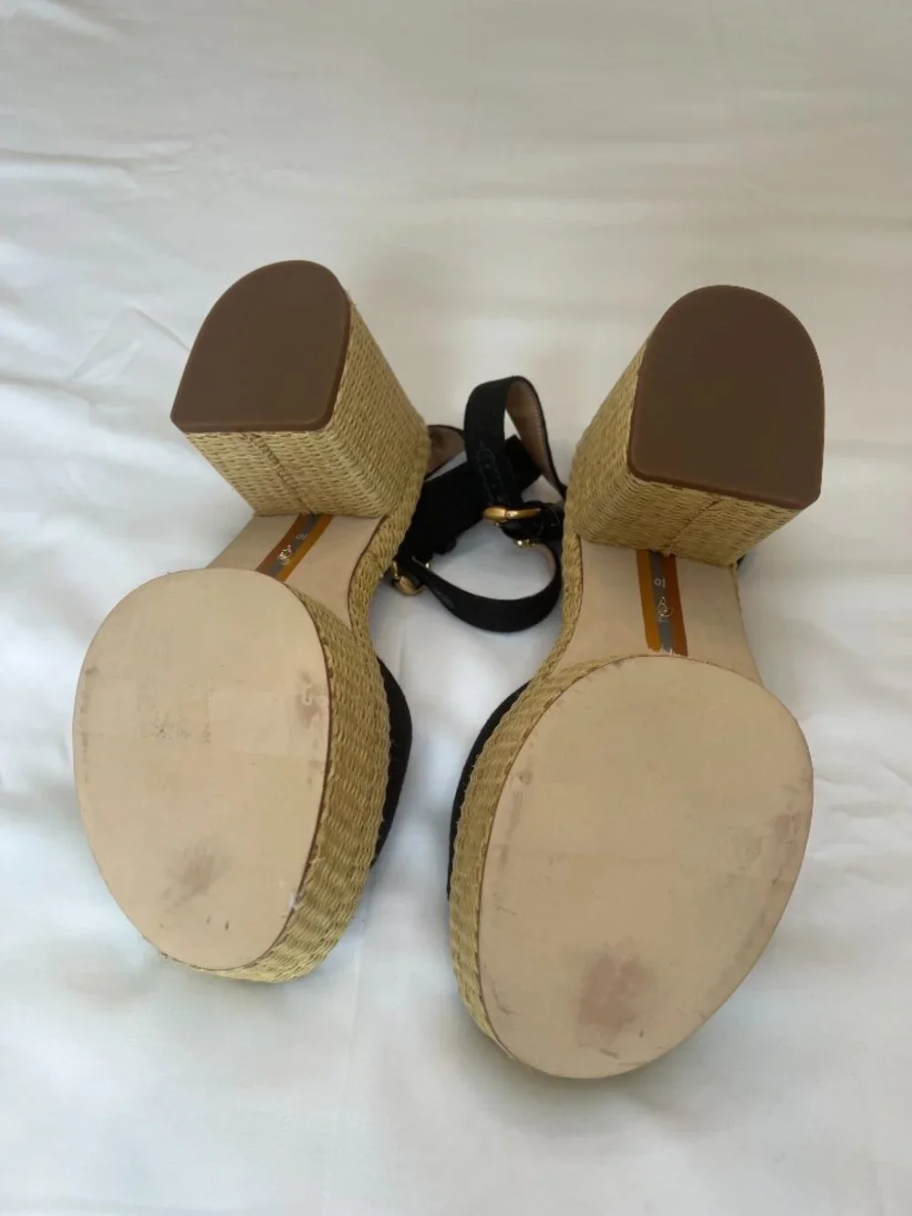 Sam Edelman Immie Platform Heels Espadrille Black Sandals Black Size 10